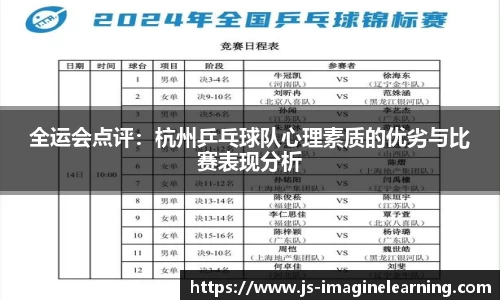 全运会点评：杭州乒乓球队心理素质的优劣与比赛表现分析